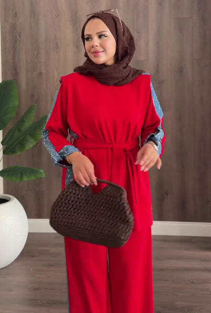 طقم أيلين الأحمر – تفاصيل الواجهة