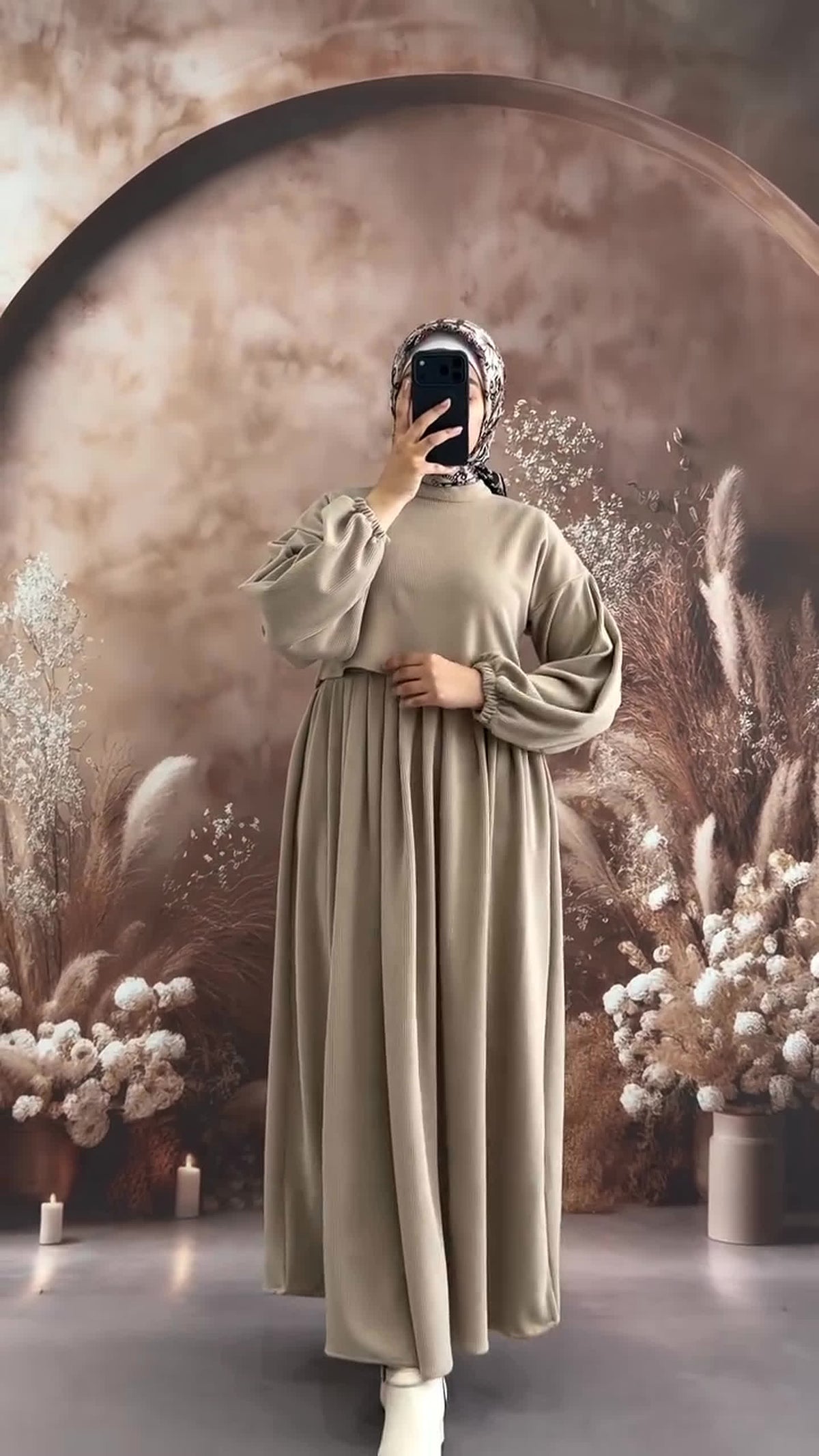 فستان ميرال بليسيه بلون غريج - صورة كاملة