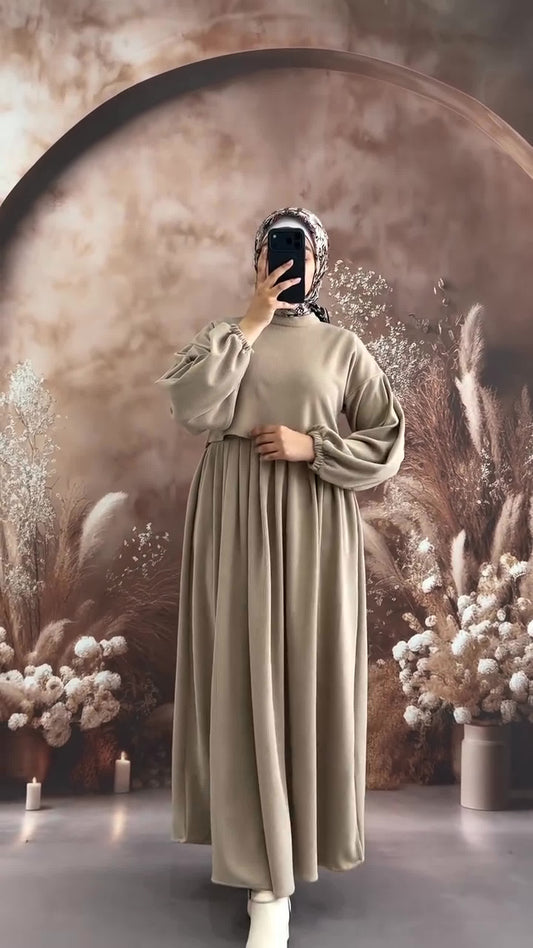 فستان ميرال بليسيه بلون غريج - صورة كاملة